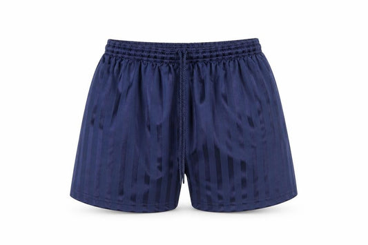 Front view of MEDALLION men’s blue athletic shorts, size 28