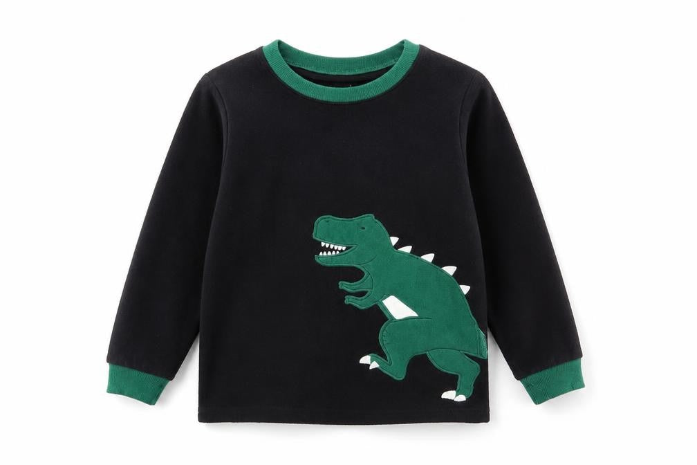 Front view of Carter's boys’ black pyjama top, size 5, years
