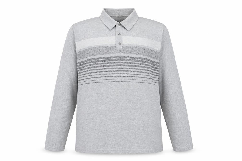Front view of Next women’s grey striped knit jumper, size L