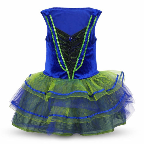 Preworn Girls Blue  Velvet Ball Gown  Size S  - princess fancy dress