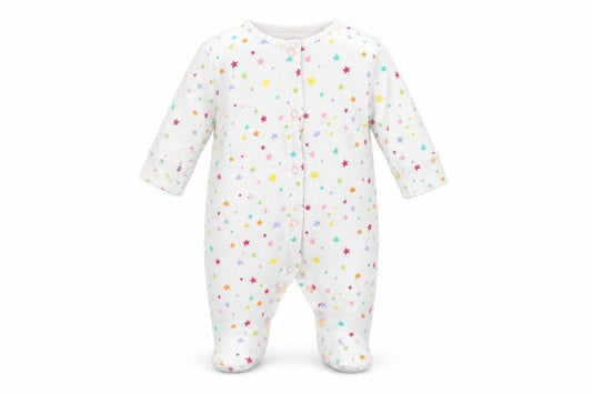 Front view of Next girls’ white solid babydoll one piece, size 0-3, months