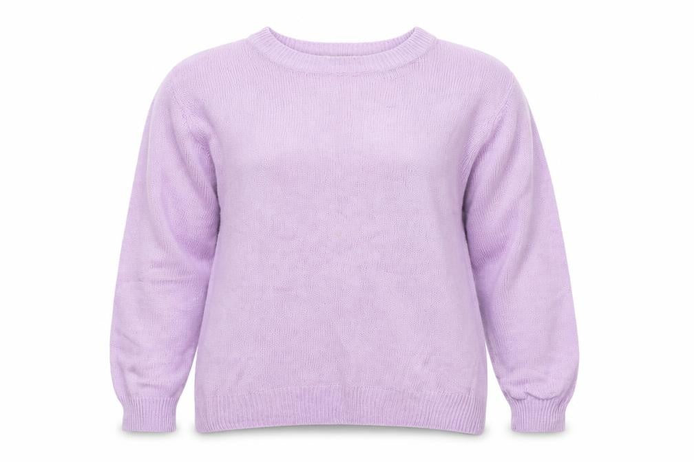 Front view of Damart women’s purple jumper, size UK 10