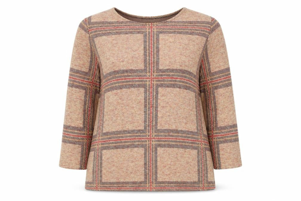 Tu Womens Brown Check  Pullover Jumper Size 14