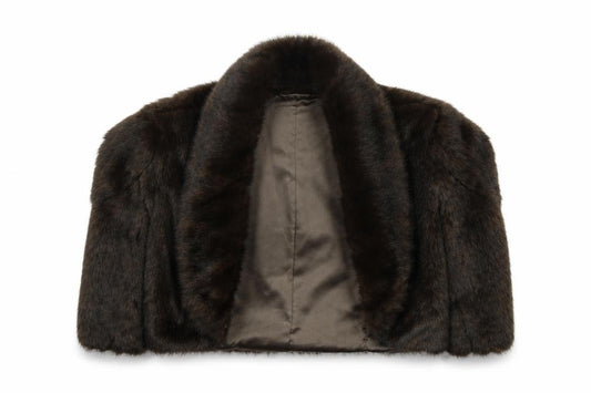 Front view of Alibi women’s brown jacket coatigan, size UK 10