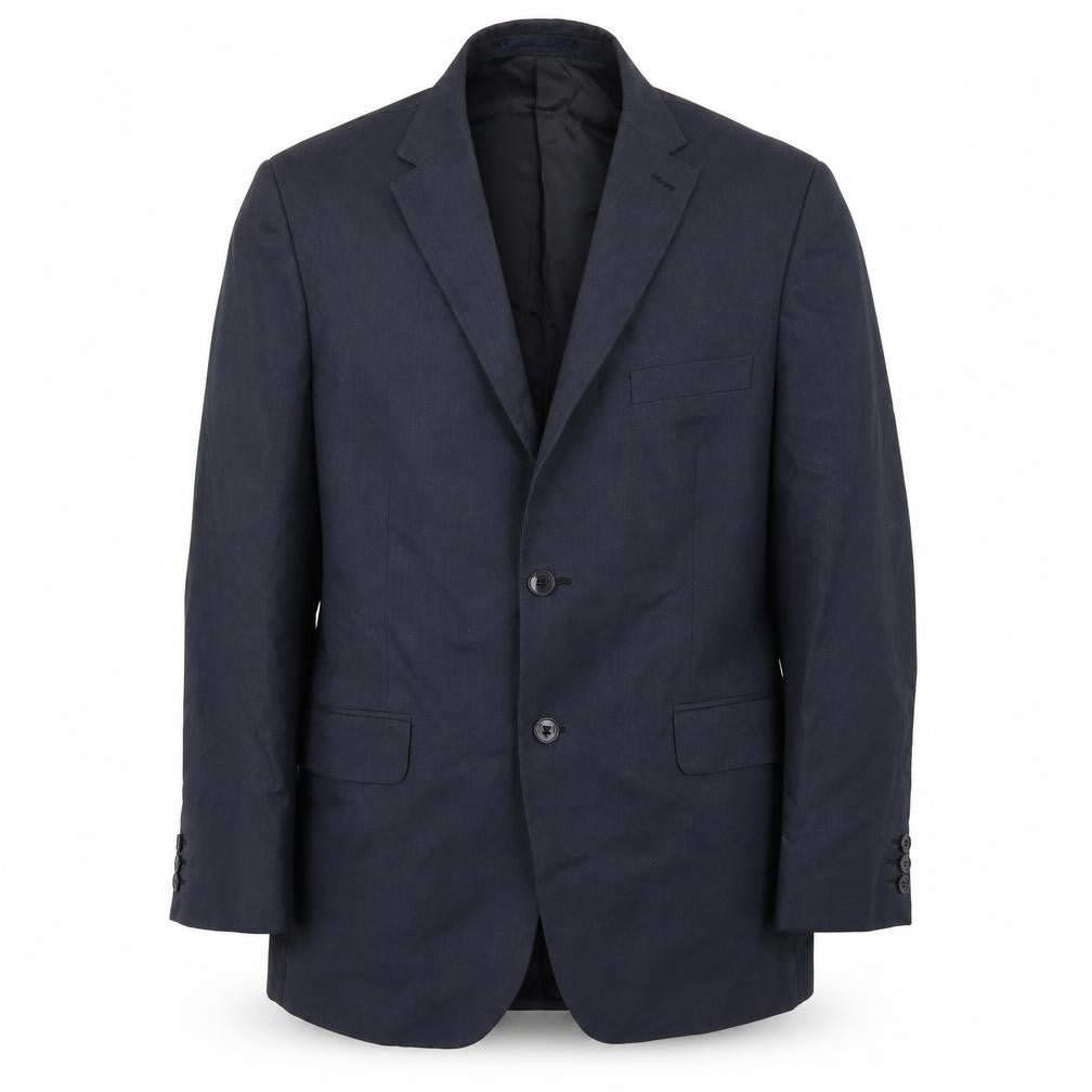 Front view of KJ men’s blue jacket blazer, size 42