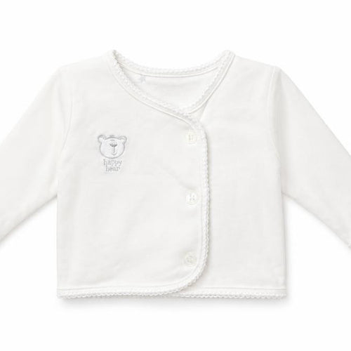BABY MAC Girls White Houndstooth  Cardigan Jumper One Size