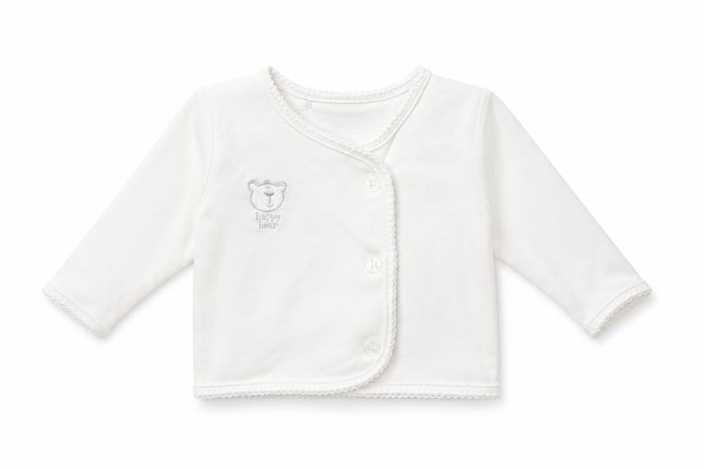BABY MAC Girls White Houndstooth  Cardigan Jumper One Size