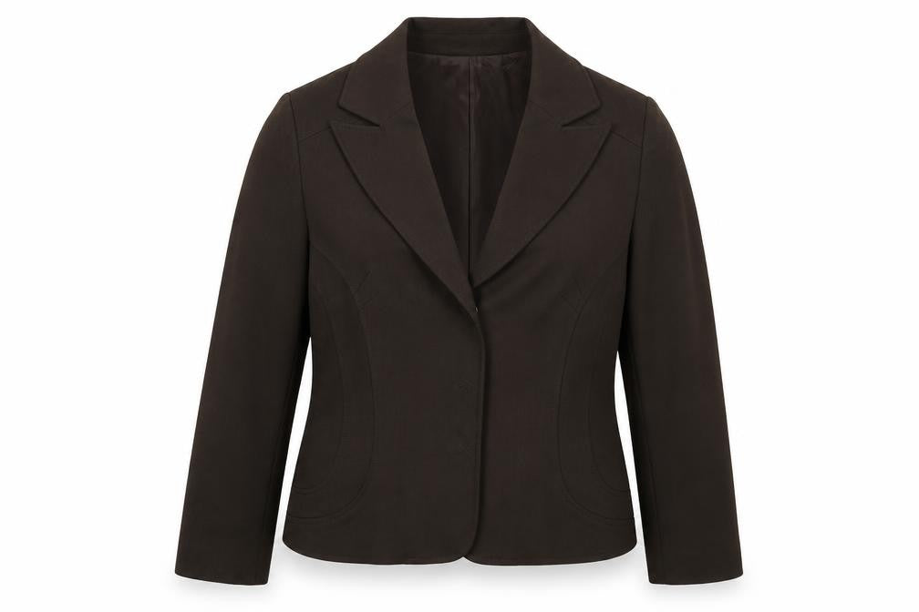 Front view of Josephine Chaus women’s grey jacket blazer, size UK 16