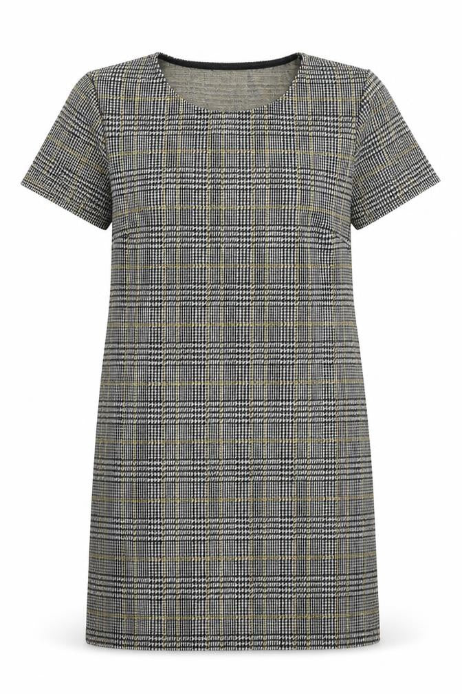 Front view of New Look women’s grey check mini, size UK 12