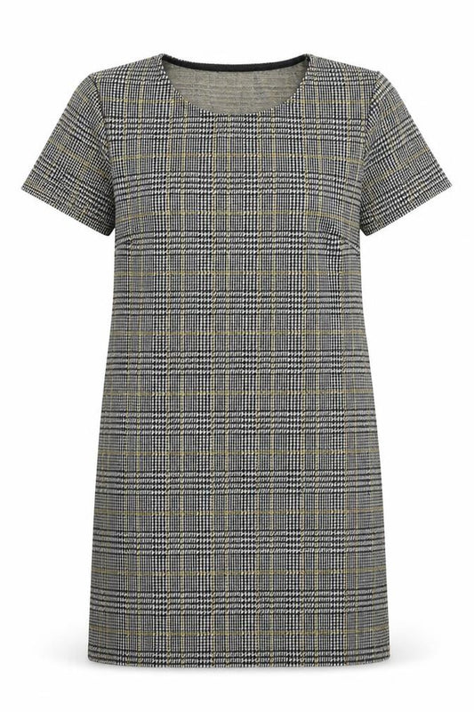 Front view of New Look women’s grey check mini, size UK 12