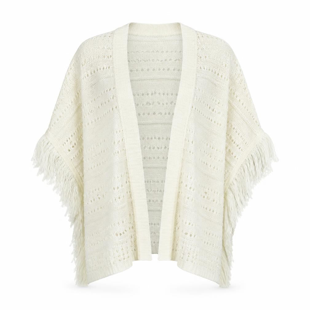 Front view of Red Herring women’s white knit vest jumper, size M