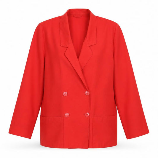 Front view of St Michael women’s red jacket blazer, size UK 12