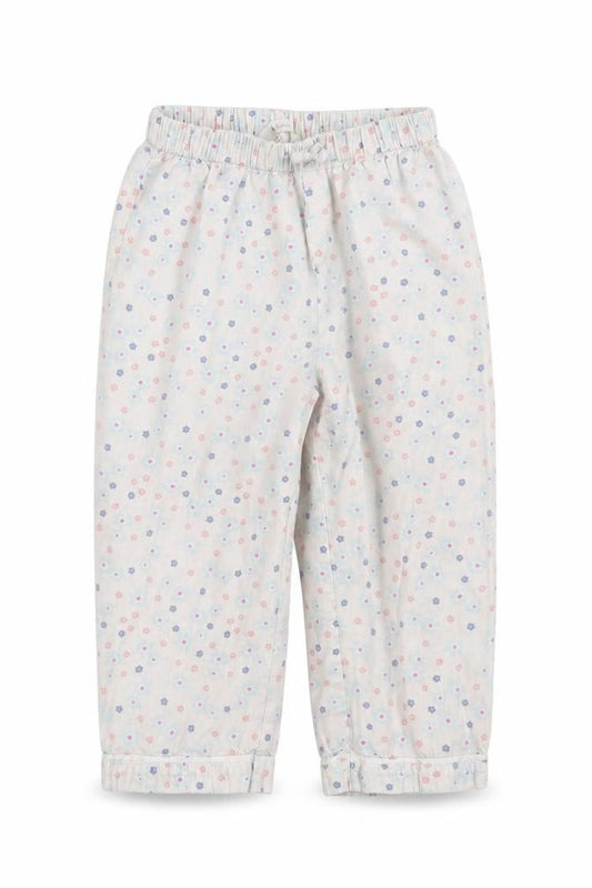 Front view of John Lewis girls’ white floral pyjama pants, size 12-18, months