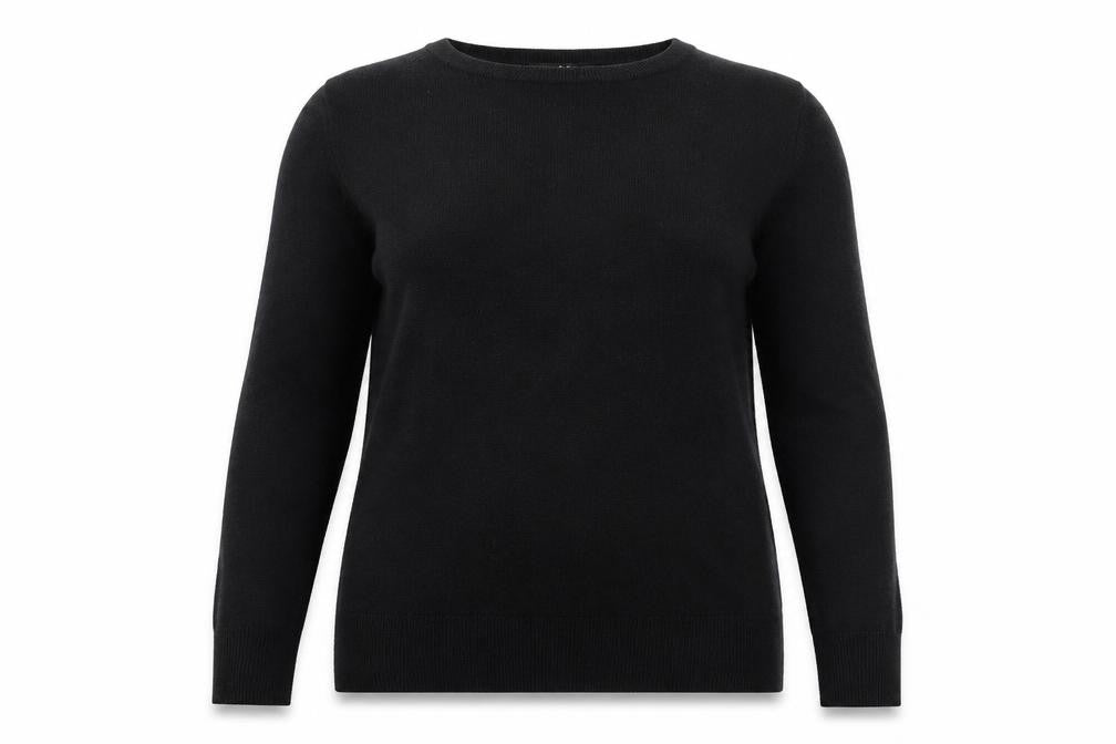 Front view of Very women’s black knit jumper, size UK 14