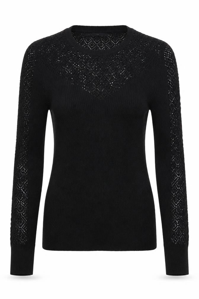 Only Womens Black  Knit Pullover Jumper Size M