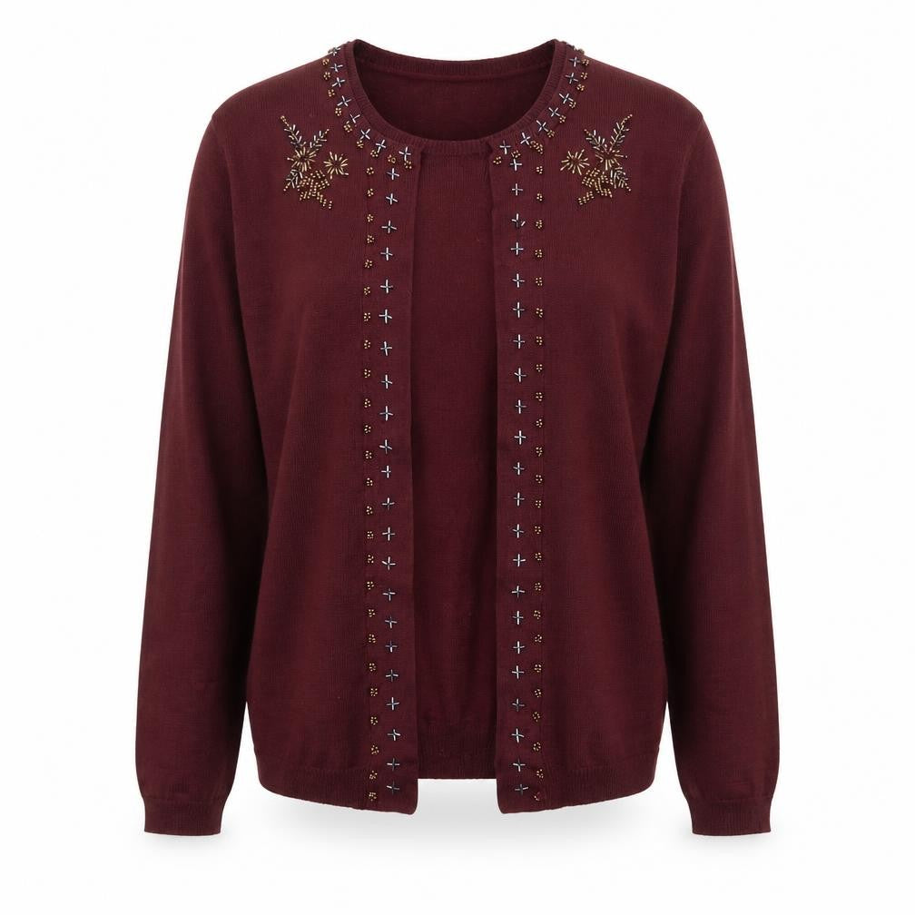 Front view of Ridella women’s purple jumper, size UK 14