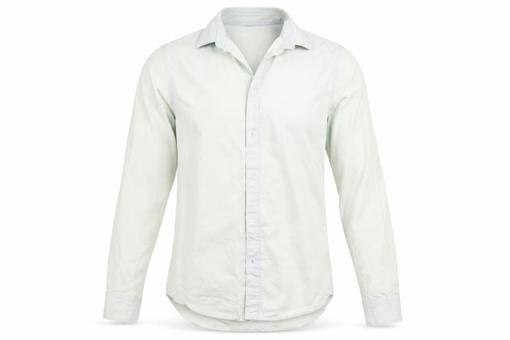 Front view of River Island men’s green button-up, size XS