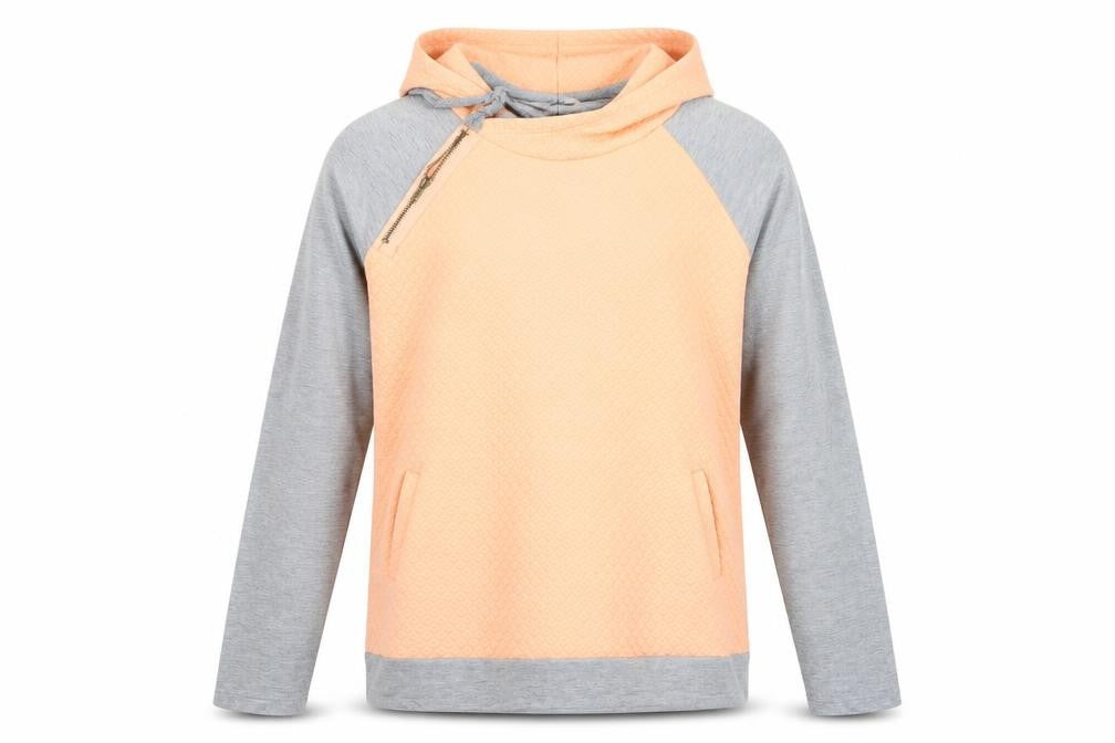 Front view of Yidarton women’s orange pullover hoodie, size L