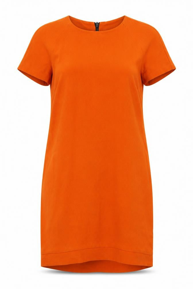 Front view of Topshop women’s orange a-line, size UK 10