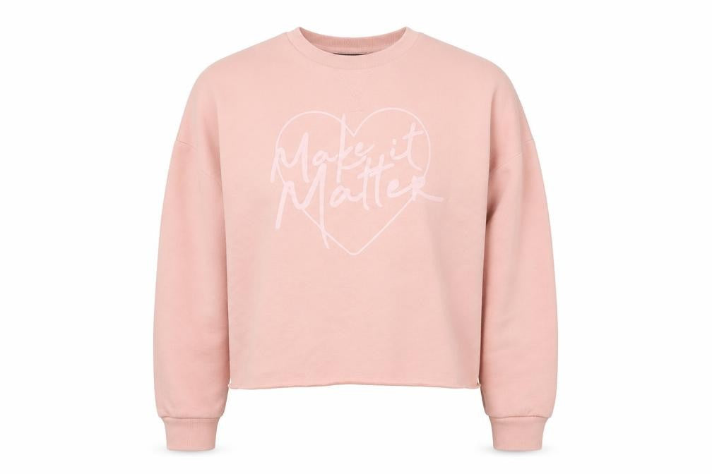 Front view of Primark women’s pink pullover sweatshirt size 2xs