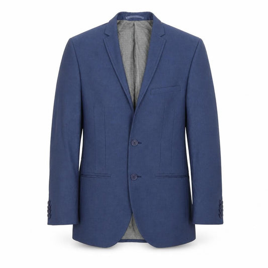 Front view of ONESIX5IVE men’s blue jacket blazer, size 34