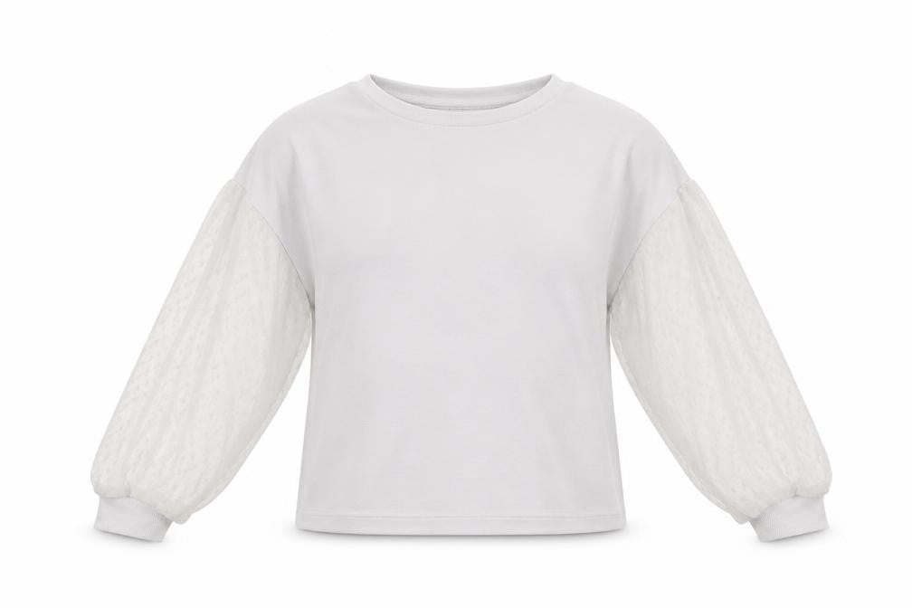 Front view of New Look women’s white polka dot jumper, size L