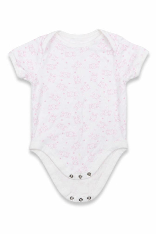 Front view of F&F girls’ geometric babygrow one-piece, size 9-12, months