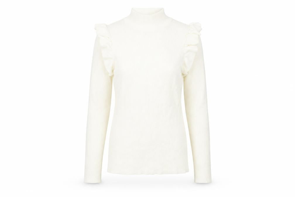 F&F Womens White  Knit Pullover Sweatshirt Size 12