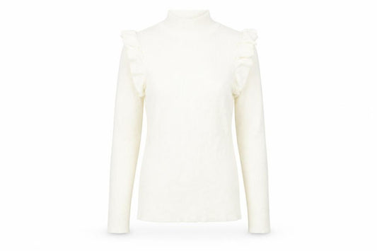 Front view of F&F women’s white knit pullover sweatshirt, size UK 12