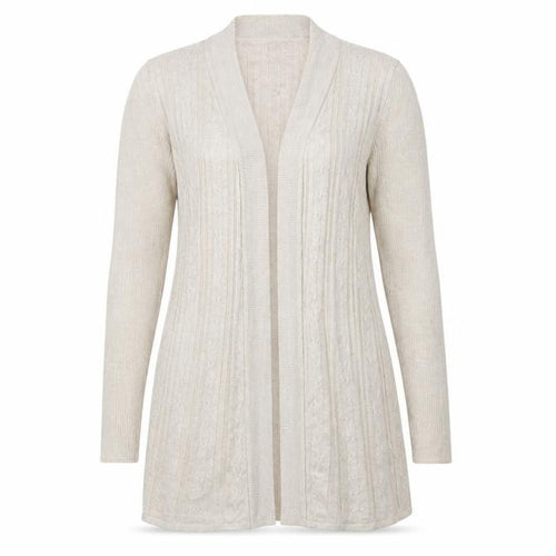 BM Collection Womens Beige  Knit Cardigan Jumper Size XS