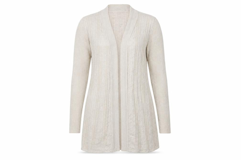 BM Collection Womens Beige  Knit Cardigan Jumper Size XS