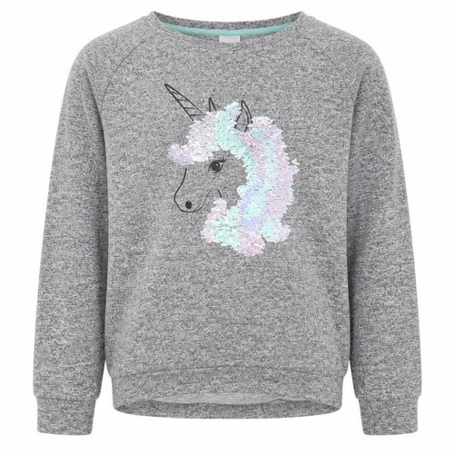 F&F Girls Grey   Pullover Sweatshirt Size 12-13 Years  - Unicorn