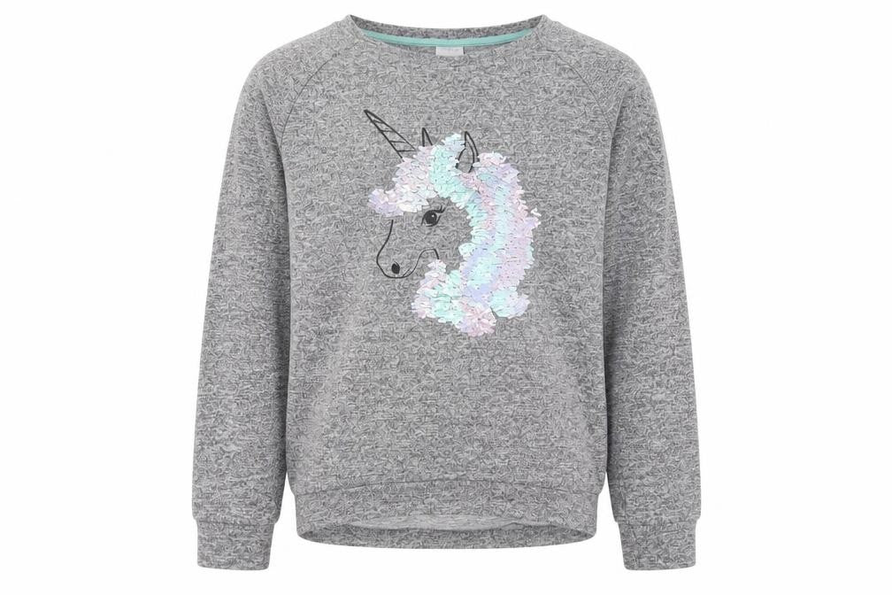 F&F Girls Grey   Pullover Sweatshirt Size 12-13 Years  - Unicorn