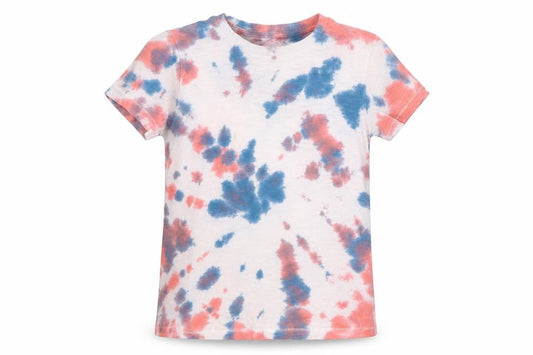 Front view of Matalan girls’ multicoloured batik basic polo, size 7, years