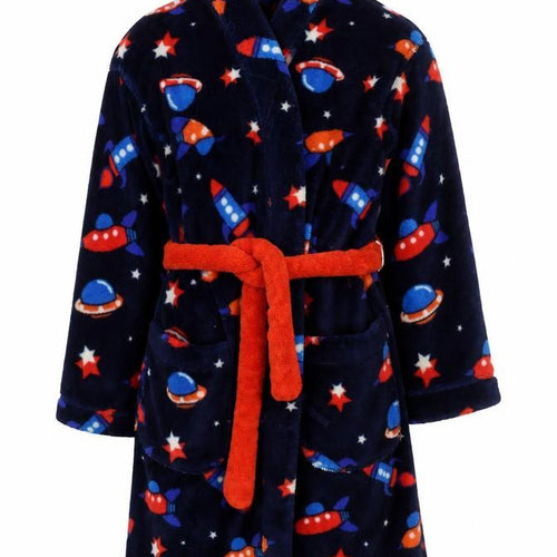 M&S Girls Blue Geometric  Kimono Pyjama Top Size 7-8 Years  - Space