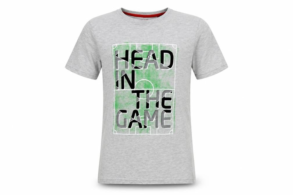 Front view of Tu boys’ grey basic polo, size 14, years - football