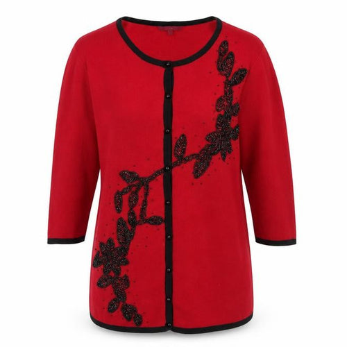 After Dark Womens Red   Cardigan Jumper Size M