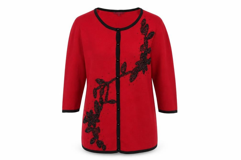 After Dark Womens Red   Cardigan Jumper Size M