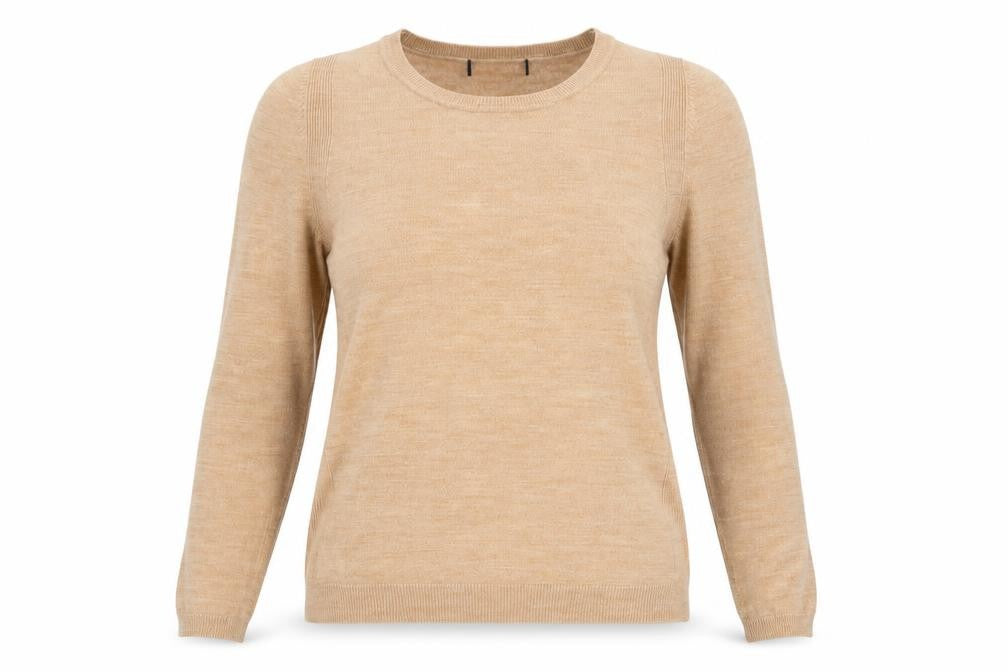 Front view of Marks & Spencer women’s orange jumper, size UK 8