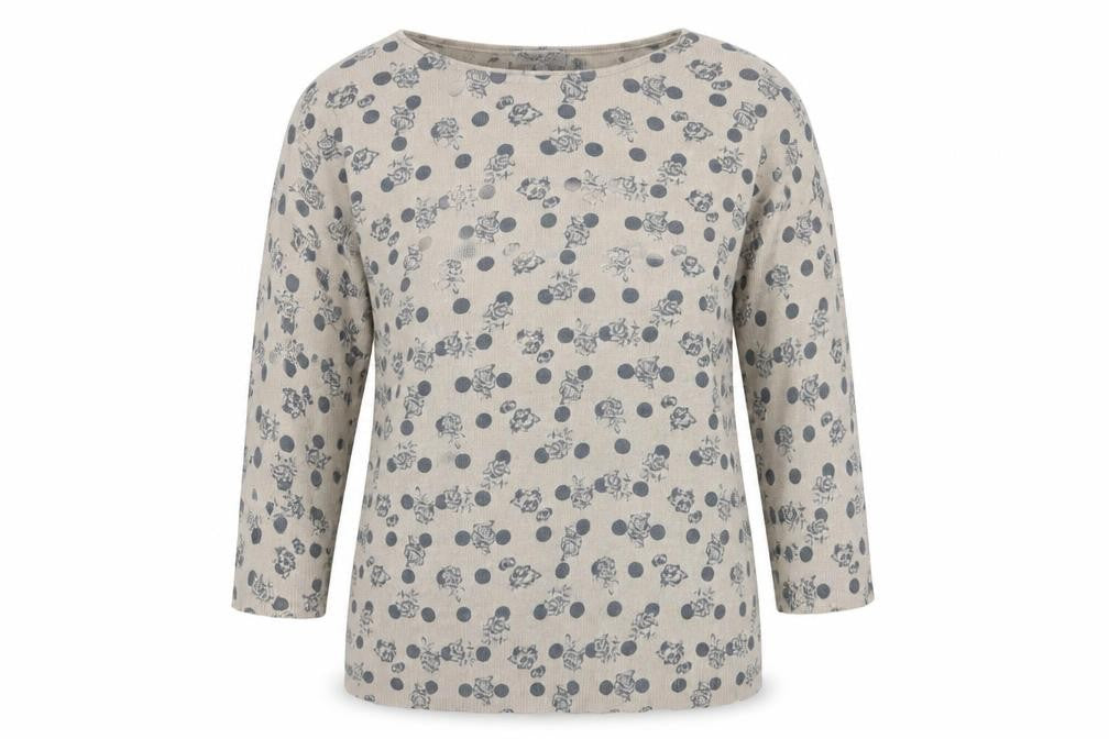 Front view of Next women’s beige floral jumper, size UK 14