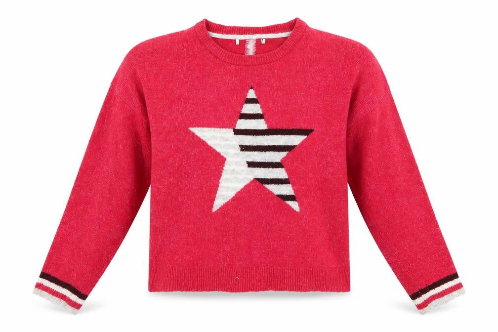 Front view of Next women’s pink jumper, size M, - start print