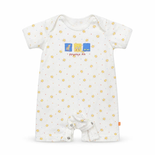 Front view of Mothercare Baby White Polka Dot Romper One-Piece Size Newborn
