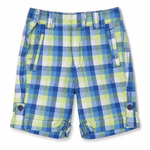 Mini Club Boys Multicoloured Check  Cropped Trousers Size 3-6 Months  - shorts