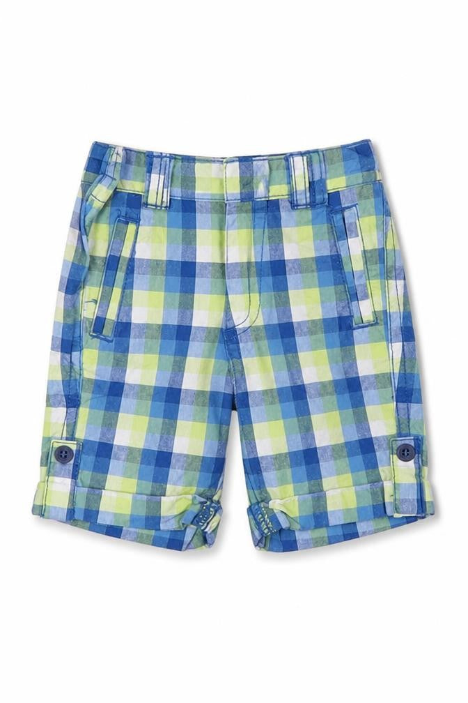 Mini Club Boys Multicoloured Check  Cropped Trousers Size 3-6 Months  - shorts