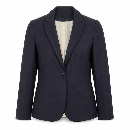Front view of Next women’s blue jacket suit jacket, size UK 10