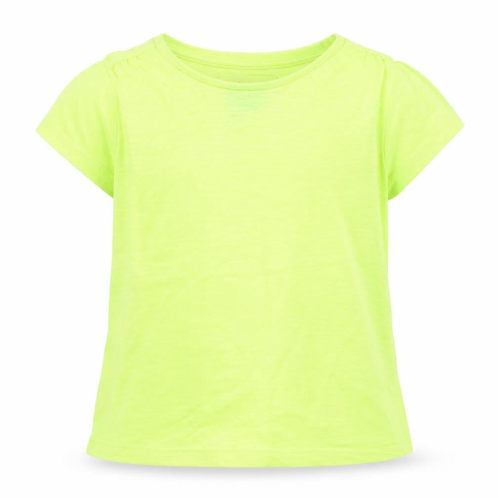 Front view of Tu girls’ yellow basic t-shirt, size 2-3, years