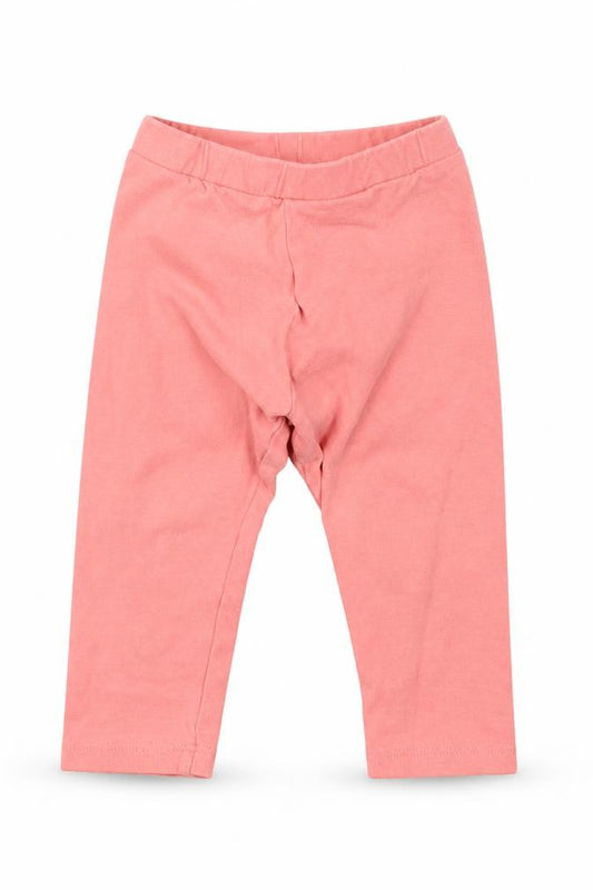 Front view of Mini Club girls’ pink capri leggings, size 9-12, months