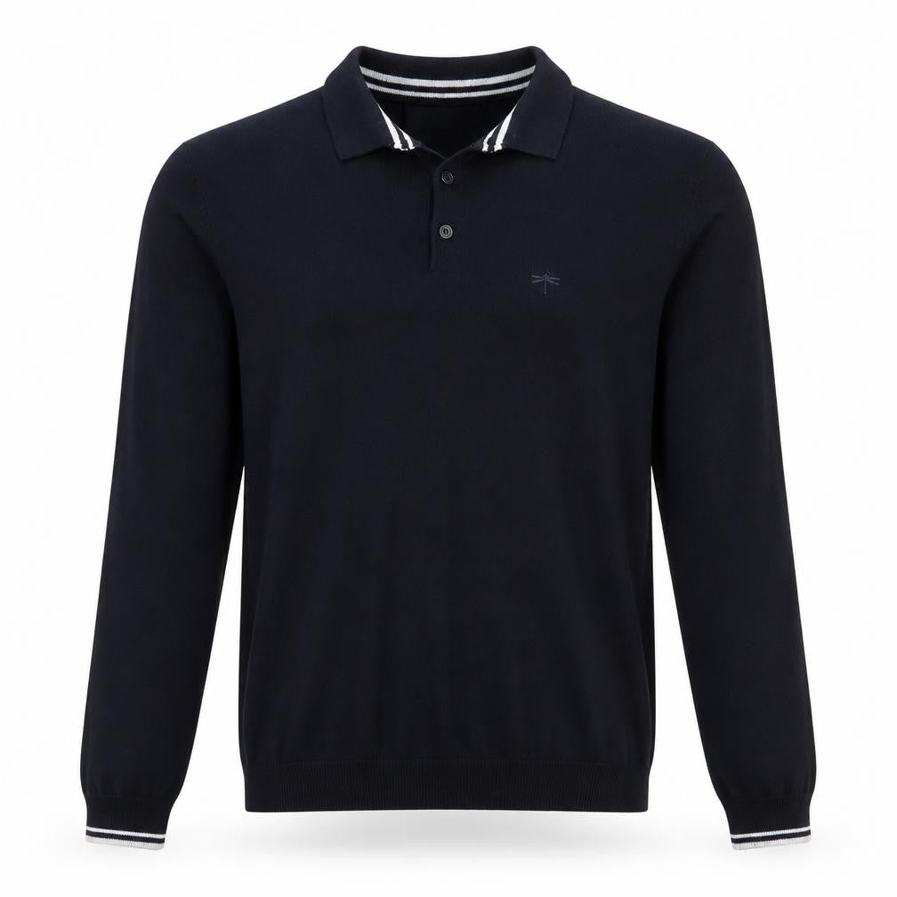 Front view of Easy men’s blue knit jumper, size S