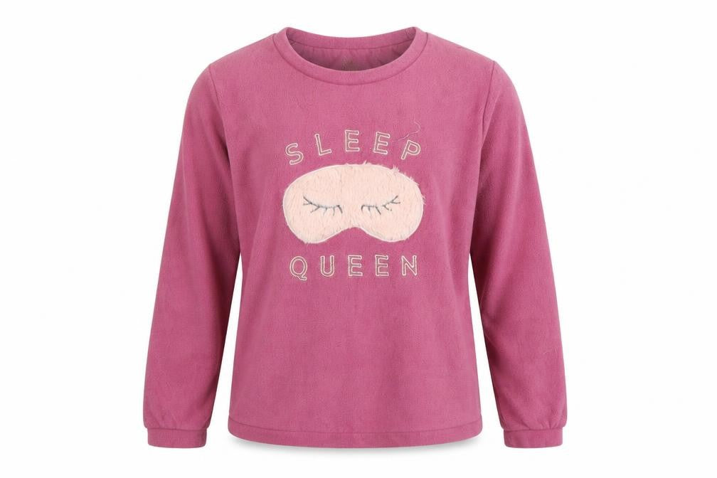 Love to Lou Womens Pink Geometric Fleece Top Pyjama Pants Size 10  - Sleep Queen
