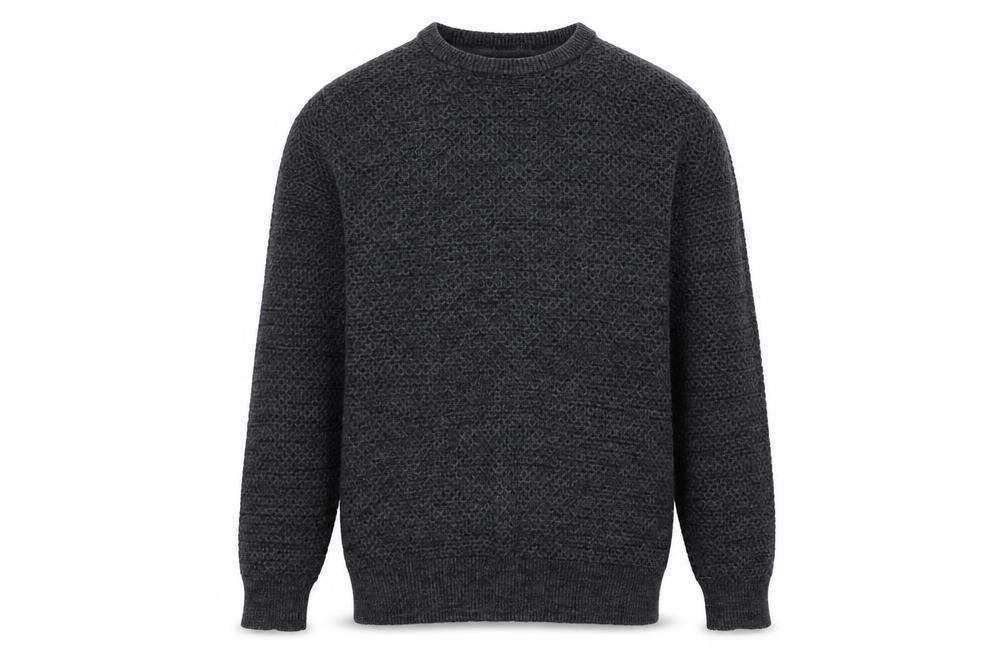 Front view of MArks men’s blue knit jumper, size M